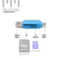 Adapter for MicroSD TF to USB C and USB A